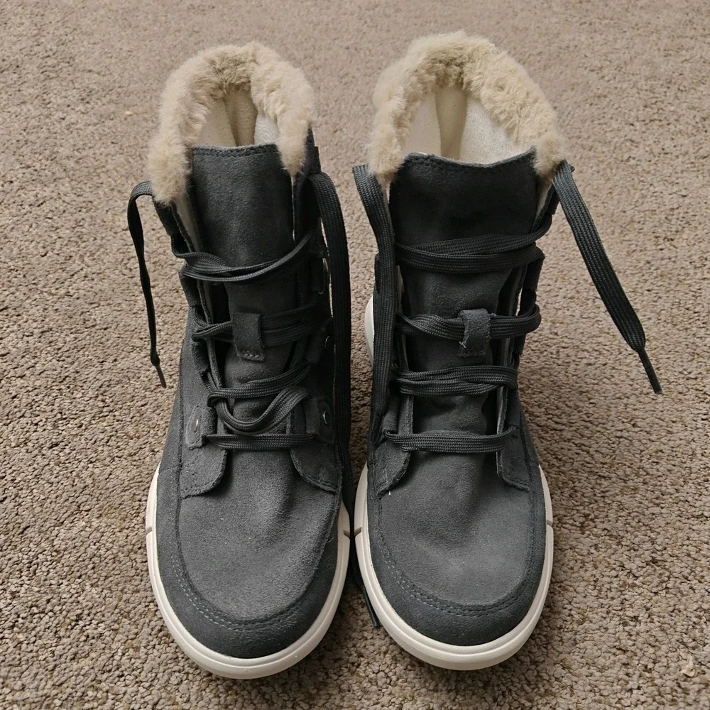 Sorel Ona Rmx Glacy WP Waterproof Suede Winter Boots Grey Women 6.5 NL5031-028